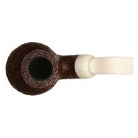 Moonshine Leather Sandblasted Short Fuse Cannonball with White Stem