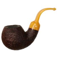 Moonshine Leather Sandblasted Cannonball with Amber Stem