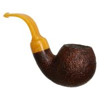 Moonshine Leather Sandblasted Cannonball with Amber Stem