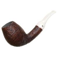 Moonshine Leather Sandblasted Bent Egg with White Stem