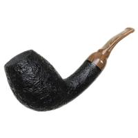 Moonshine Midnight Sandblasted Bent Egg with Coffee Stem