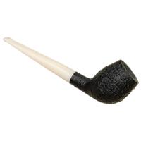 Moonshine Midnight Sandblasted Long Stem Deviled Egg with White Stem