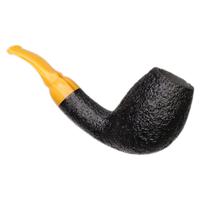 Moonshine Midnight Sandblasted Bent Egg with Amber Stem