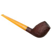 Moonshine Leather Sandblasted Long Stem Deviled Egg with Amber Stem