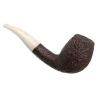 Moonshine Leather Sandblasted Bent Egg with White Stem