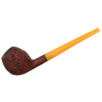 Moonshine Leather Sandblasted Long Stem Devil Anse with Amber Stem
