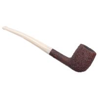Moonshine Leather Sandblasted Long Stem Hillbilly with White Stem