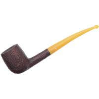 Moonshine Leather Sandblasted Long Stem Hillbilly with Amber Stem
