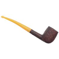 Moonshine Leather Sandblasted Long Stem Hillbilly with Amber Stem