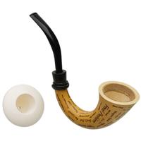 Silver Gray Sherlock Holmes Gourd Calabash with Meerschaum and Morta (with Tamper)