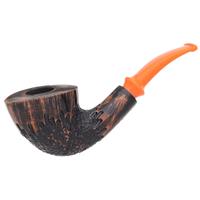 Erik Stokkebye 4th Generation Pipe of the Year 2025 Black Grain Partially Rusticated (C)