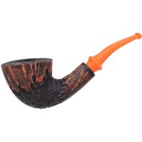 Erik Stokkebye 4th Generation Pipe of the Year 2025 Black Grain Partially Rusticated (C)