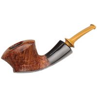 Jerry Zenn Partially Sandblasted Bent Dublin with Horn (19)