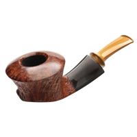 Jerry Zenn Partially Sandblasted Bent Dublin with Horn (19)