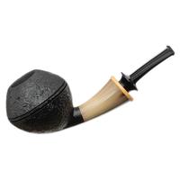 Jerry Zenn Sandblasted Bent Rhodesian with Horn and Boxwood