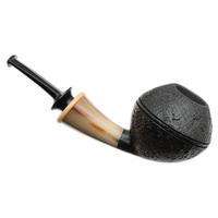 Jerry Zenn Sandblasted Bent Rhodesian with Horn and Boxwood