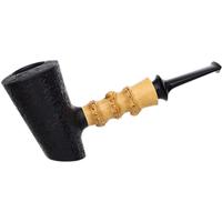 Jerry Zenn Sandblasted Poker with Carved Boxwood
