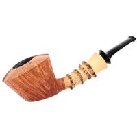 Jerry Zenn Partially Sandblasted Bent Dublin with Bamboo and Boxwood