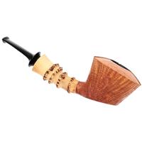 Jerry Zenn Partially Sandblasted Bent Dublin with Bamboo and Boxwood