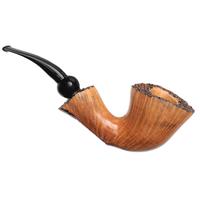 Savinelli Autograph Autograph Freestyle Panel Partially Sandblasted Bent Dublin