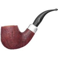 Savinelli Autograph Autograph Sandblasted Bent Billiard with Silver (6mm)