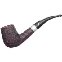 Savinelli Autograph Autograph Sandblasted Bent Billiard with Silver (6mm) (Legacy Stock)