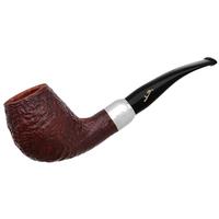 Savinelli Autograph Autograph Sandblasted Bent Billiard with Silver (6mm)