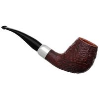 Savinelli Autograph Autograph Sandblasted Bent Billiard with Silver (6mm)