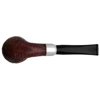 Savinelli Autograph Autograph Sandblasted Bent Billiard with Silver (6mm)