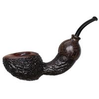 Wojtek Pastuch Partially Sandblasted Reverse Calabash Acorn with Palmwood (1055)