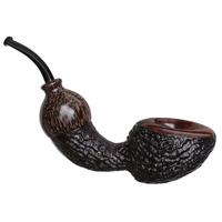 Wojtek Pastuch Partially Sandblasted Reverse Calabash Acorn with Palmwood (1055)