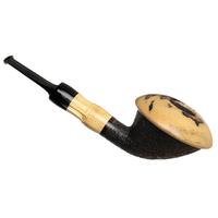 Sabina Santos Sandblasted Calabash with Buddha Bamboo and Black and White Ebony