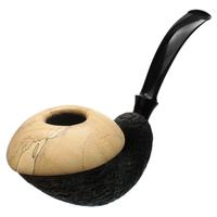 Sabina Santos Sandblasted Nautilus Calabash with Spalted Tamarind (G)