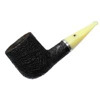 Larry Roush Sandblasted Billiard with Silver and Bakelite (S4) (2460)