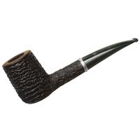 Larry Roush Sandblasted Bent Billiard with Rope Finish Silver (S5) (2593)