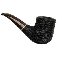Larry Roush Partially Sandblasted Bent Billiard with Rope Finish Silver (S5) (2633)