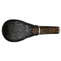 Larry Roush Partially Sandblasted Bent Billiard with Rope Finish Silver (S5) (2633)