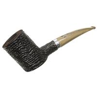 Larry Roush Sandblasted Bent Billiard with Wave Finish Silver (S5) (2672)