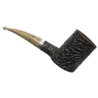 Larry Roush Sandblasted Bent Billiard with Wave Finish Silver (S5) (2672)