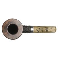 Larry Roush Sandblasted Bent Billiard with Wave Finish Silver (S5) (2672)