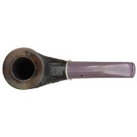 Larry Roush Sandblasted Bent Billiard with Rope Finish Silver (S5) (2681)