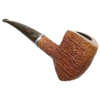 Larry Roush Partially Sandblasted Natural Acorn with Rope Finish Silver (S5) (2714)