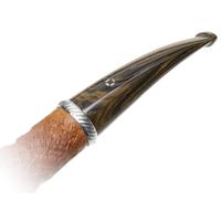 Larry Roush Partially Sandblasted Natural Acorn with Rope Finish Silver (S5) (2714)