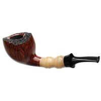 Cornelius Manz Smooth Bent Apple with Bamboo Carved Horn