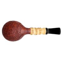 Yang Kun Two Pipe Set Smooth Bent Dublin and Partially Sandblasted Bent Dublin with Bamboo (U24.7)