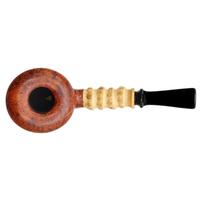 Yang Kun Two Pipe Set Smooth Bent Dublin with Bamboo and Partially Sandblasted Bent Brandy with Bamboo (U24.8)