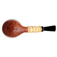 Yang Kun Two Pipe Set Smooth Bent Dublin with Bamboo and Partially Sandblasted Bent Brandy with Bamboo (U24.8)