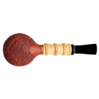Yang Kun Two Pipe Set Smooth Bent Dublin with Bamboo and Partially Sandblasted Bent Brandy with Bamboo (U24.8)
