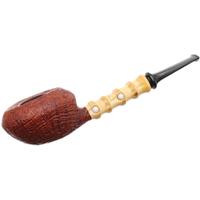 Yang Kun Two Pipe Set Smooth Bent Egg and Partially Sandblasted Tomato with Bamboo (U24.10)