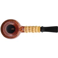 Yang Kun Two Pipe Set Smooth Tomato with Bamboo and Partially Sandblasted Bent Rhodesian with Boxwood (U24.3)